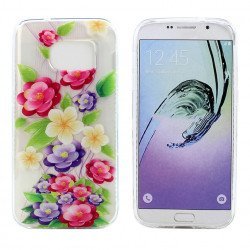 Galaxy S7 Edge Crystal Clear Soft Design Case (Blooming Flower)